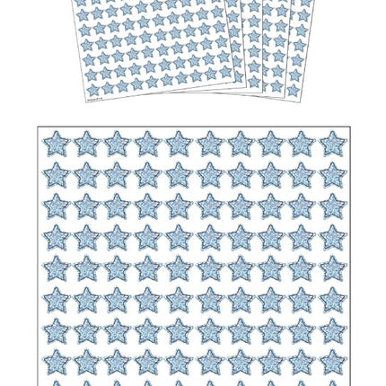500 Silver Holographic Star Stickers