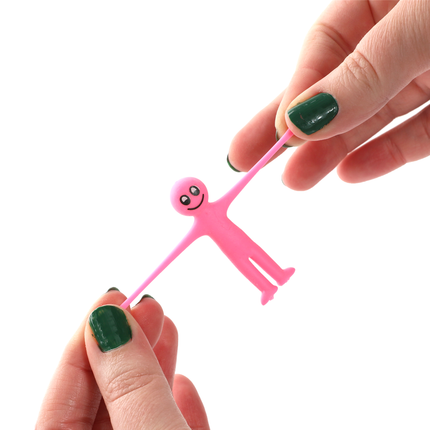 12 Pink Stretchy Smiley Men
