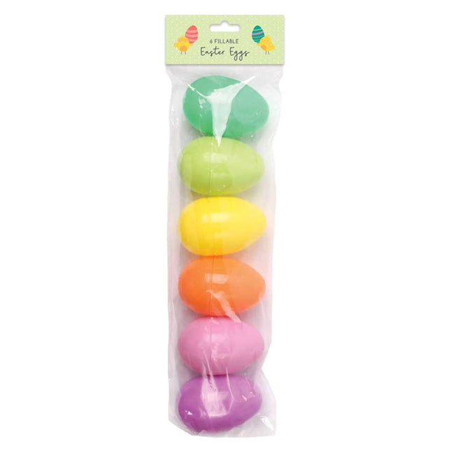 6 Fillable Pastel Coloured Easter Eggs