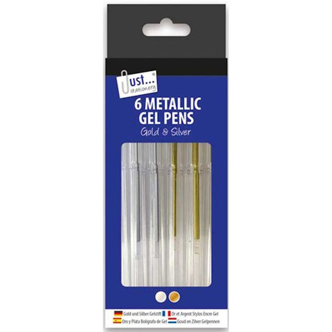 6 Silver & Gold Gel Pens