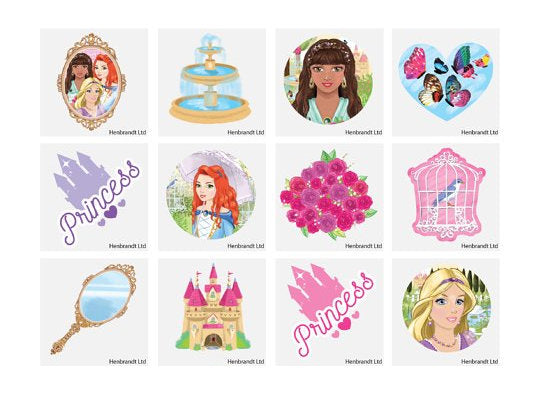 72 Princess Temporary Tattoos