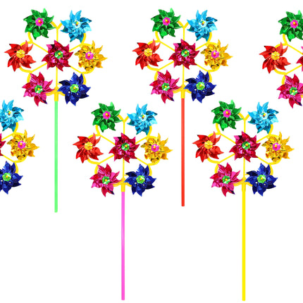 6 Large Foil Windmills