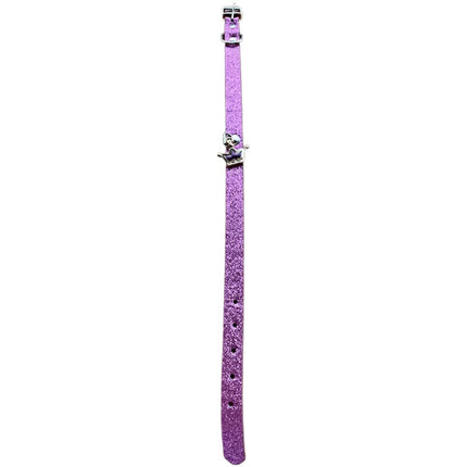 Glitter Dog Collar With Crown - Purple