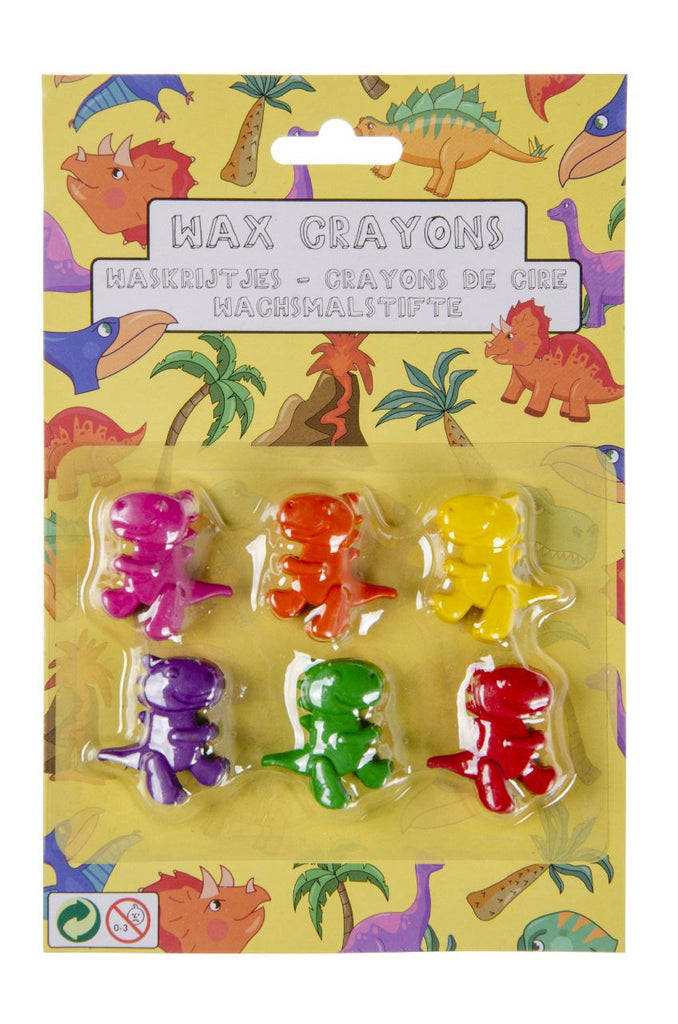 6 Dinosaur Shaped Wax Crayons
