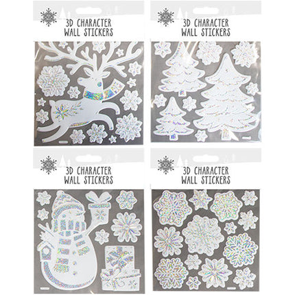 Christmas Silver Holographic Wall Stickers