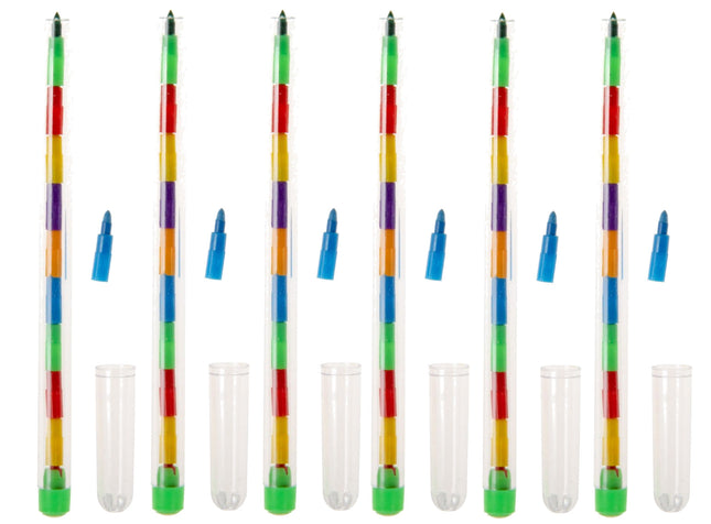 6 Stacker/Swap Point Colouring Crayons