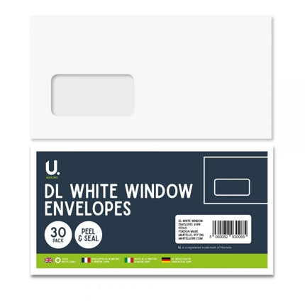 30 White DL Window Envelopes