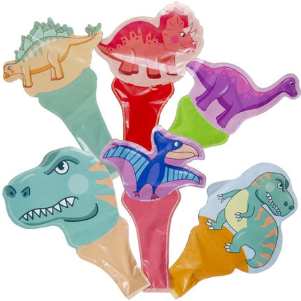 6 Dinosaur Self-Inflating Handheld Balloons