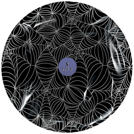 8 Halloween Spiderweb 9" Paper Plates