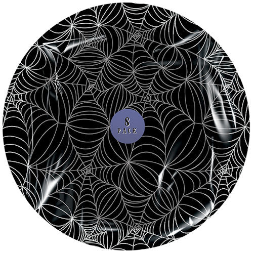 8 Halloween Spiderweb 9" Paper Plates