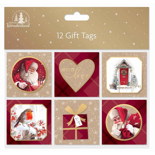 12 Christmas Traditional Tip On Gift Tags