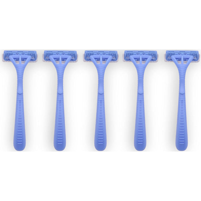 5 Blue Disposable Razors