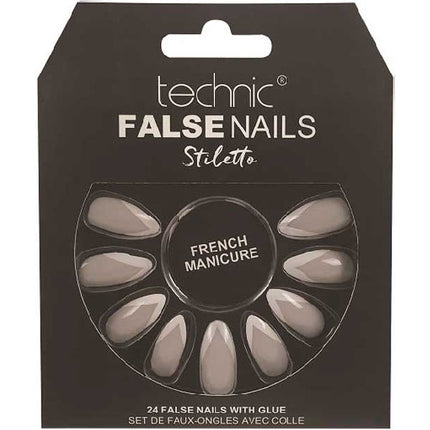 Stiletto French Manicure False Nails