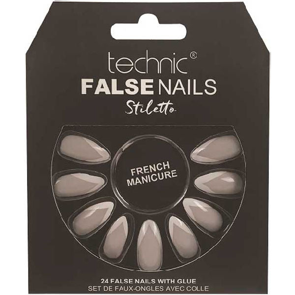 Stiletto French Manicure False Nails