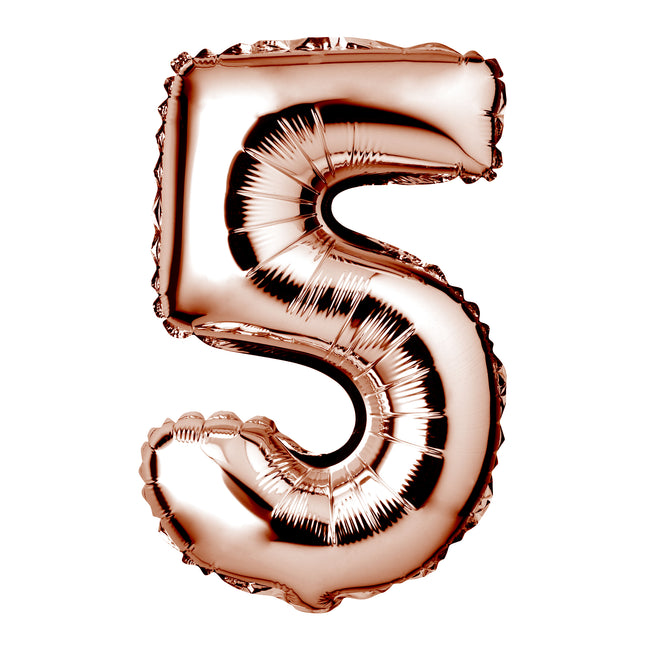 Large Rose Gold Foil "Number 5" Balloon