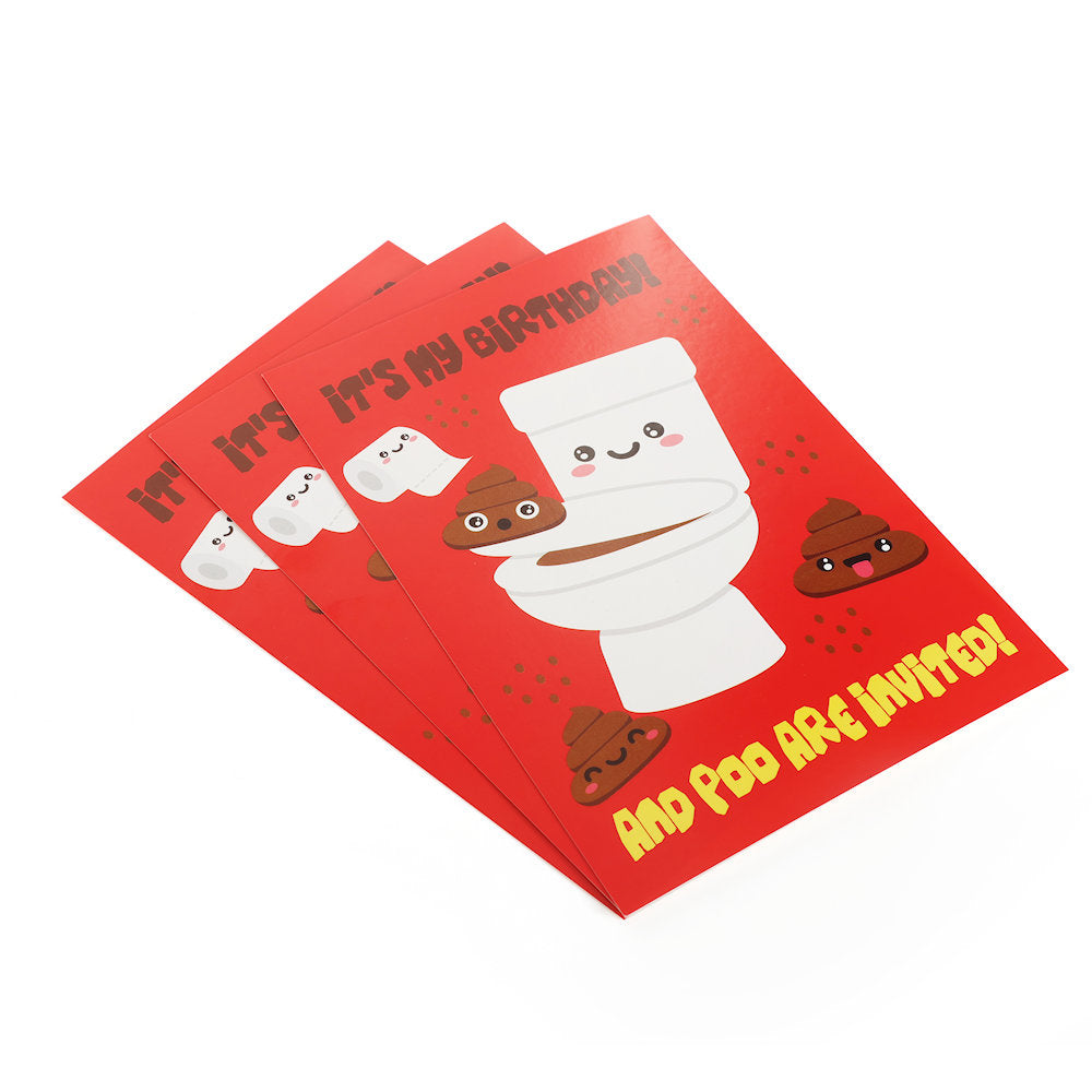 16 Emoji Poo Party Invites & Envelopes