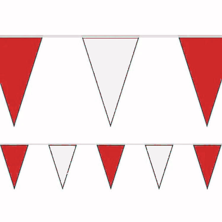 Red & White 10m Triangle Bunting
