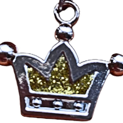 Glitter Dog Collar With Crown - Gold