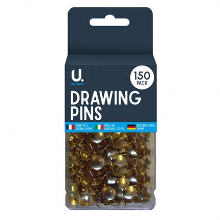 150 Gold Drawing Pins