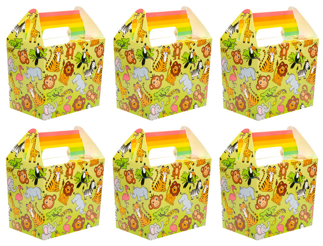 6 Wild Animal Party Food Lunch Boxes