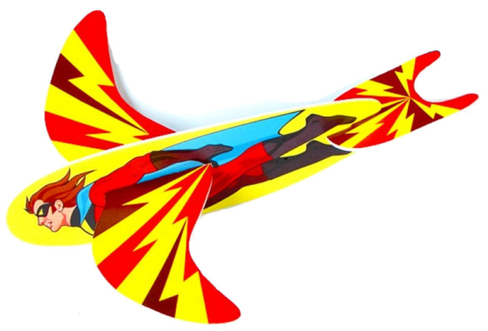 6 Super Hero Polystyrene Plane Gliders
