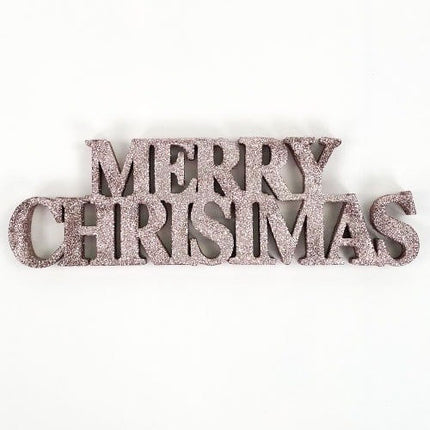 Rose Gold Merry Christmas Glitter Sign
