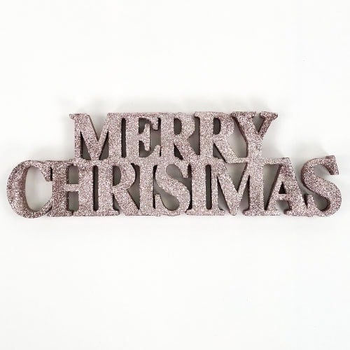 Rose Gold Merry Christmas Glitter Sign