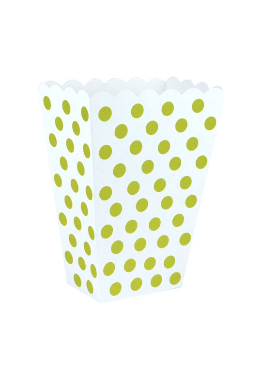 10 Gold Polka Dot Scalloped Treat Boxes