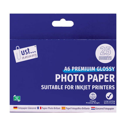 25 Glossy 6x4" Photo Paper Sheets