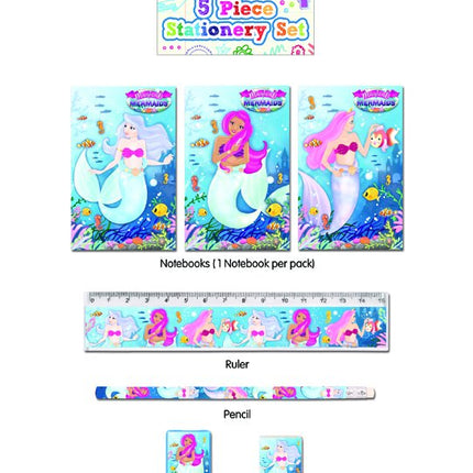 Mermaid 5 Piece Stationery Set