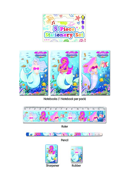 Mermaid 5 Piece Stationery Set