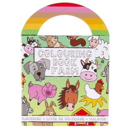 6 Farm Sticker & Colouring Books With Handles