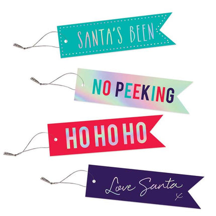 20 Christmas Flag Shaped Gift Tags