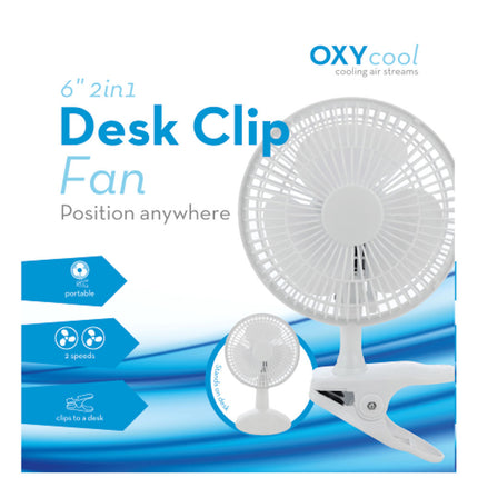 2 in 1 Portable 6" Desk Clip Fan