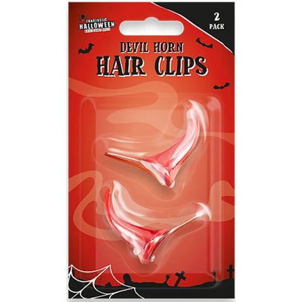 2 Halloween Devil Horn Hair Clips