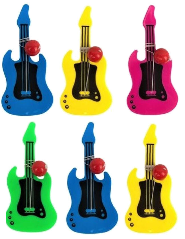 6 Guitar Paddle Bats & Balls