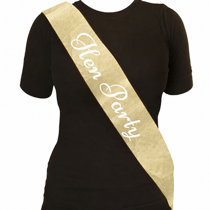 Gold Glitter Hen Party Sash