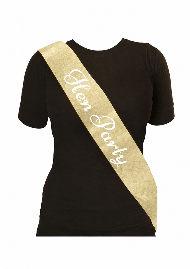 Gold Glitter Hen Party Sash