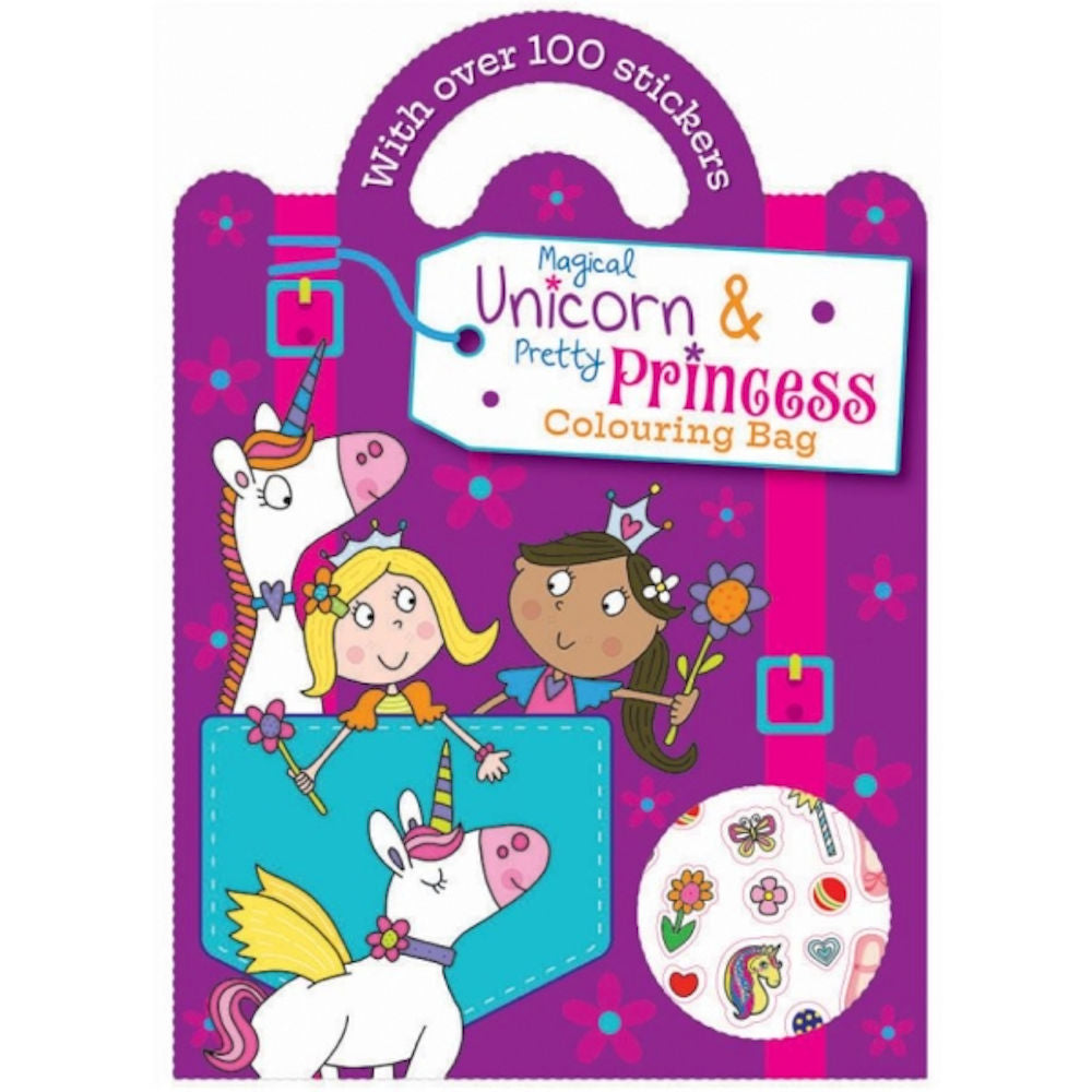 Colouring Sticker Bag Book - Unicorn & Princesses