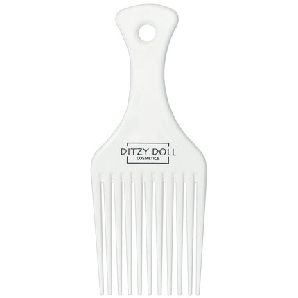 White Plastic Afro Comb
