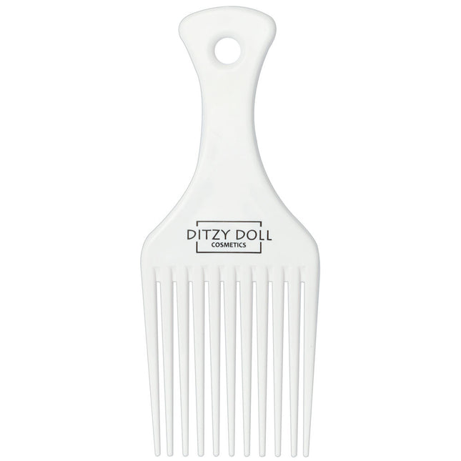 White Plastic Afro Comb