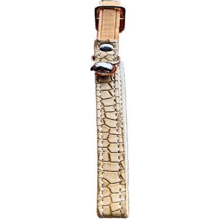 Elastic Cat Collar Leather Look - Beige