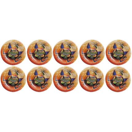 10 Halloween Pumpkin 7" Paper Plates