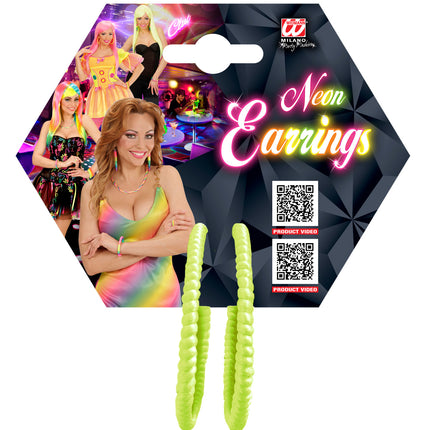 Pair of Neon Yellow Earrings