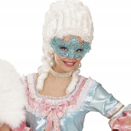 Adult Deluxe Turquoise Lace Mask