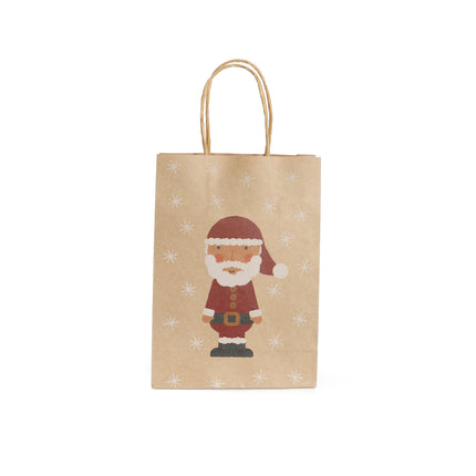 6 Kraft Santa Paper Party Bags