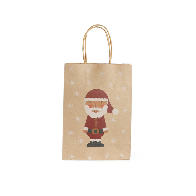 6 Kraft Santa Paper Party Bags