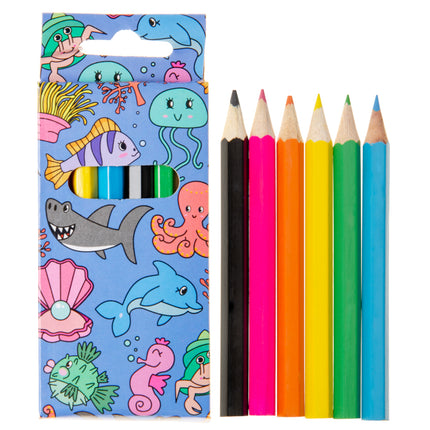 6 Sea Animal Halfsize Colouring Pencils
