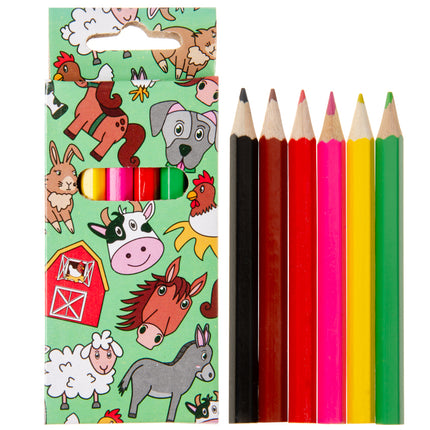 6 Farm Animal Halfsize Colouring Pencils