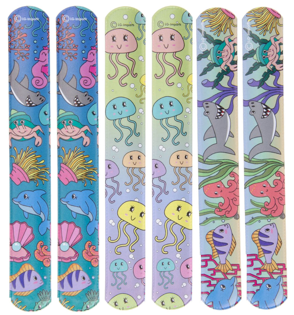 6 Sealife Slap Bracelets